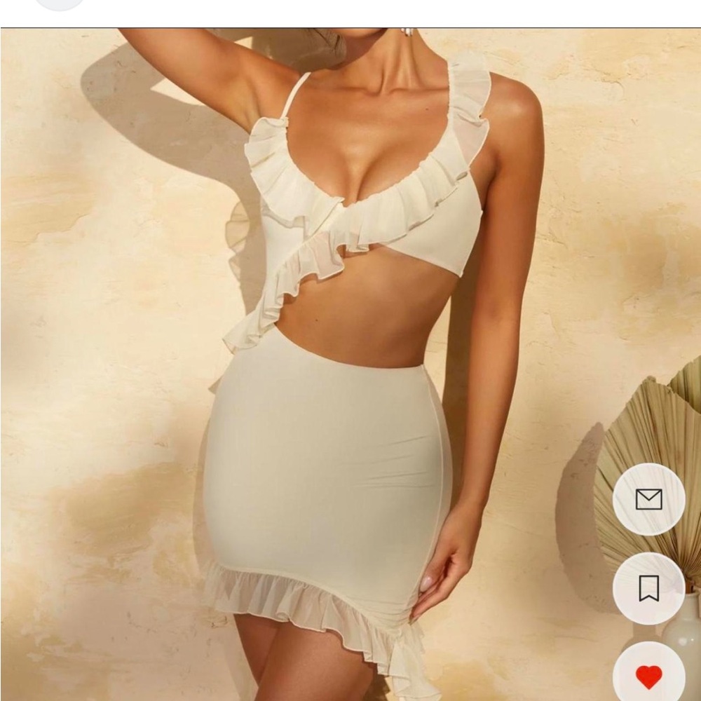 Oh Polly cream mini dress